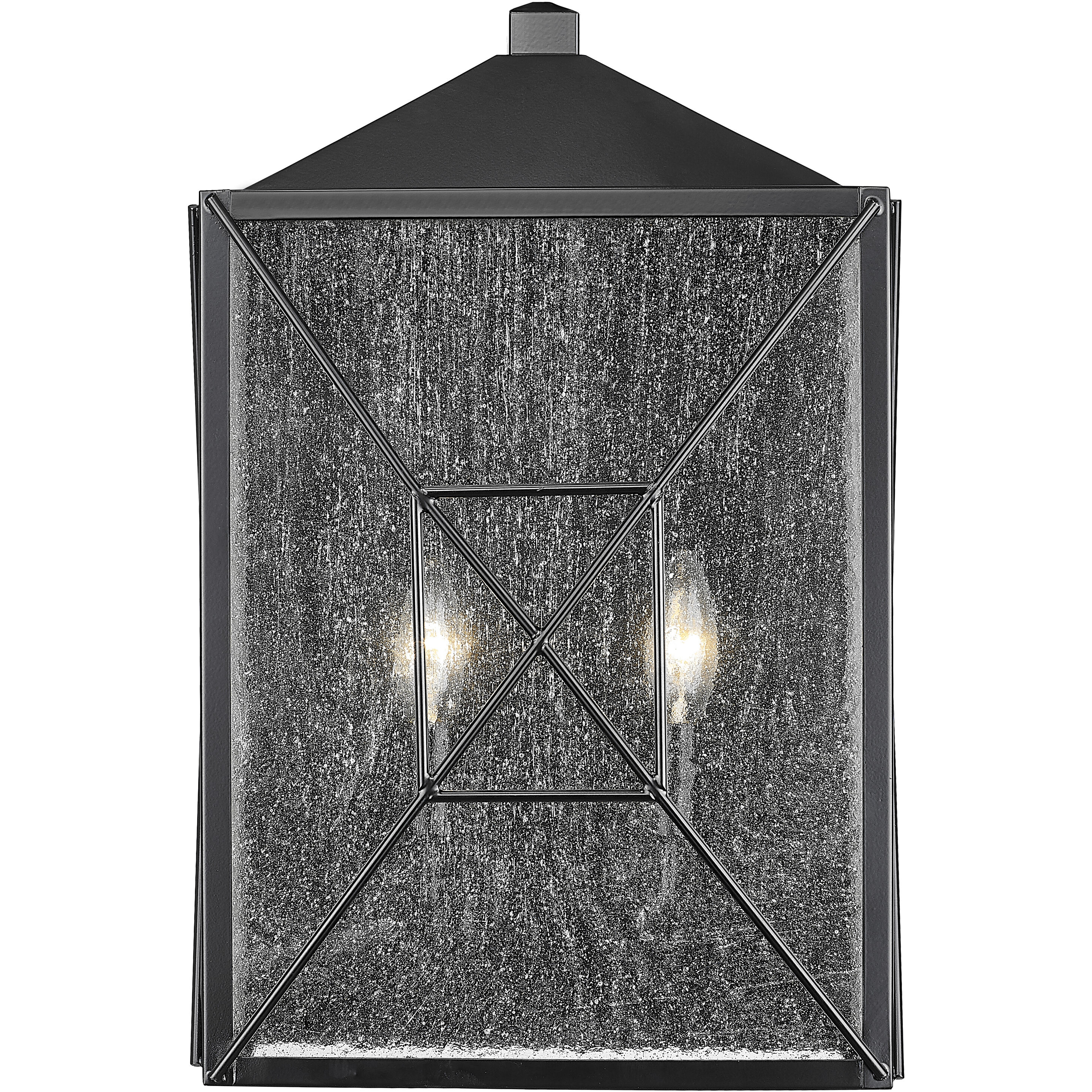 Caswell 2 Light 18 inch Powder Coated Black Outdoor Wall Sconce
